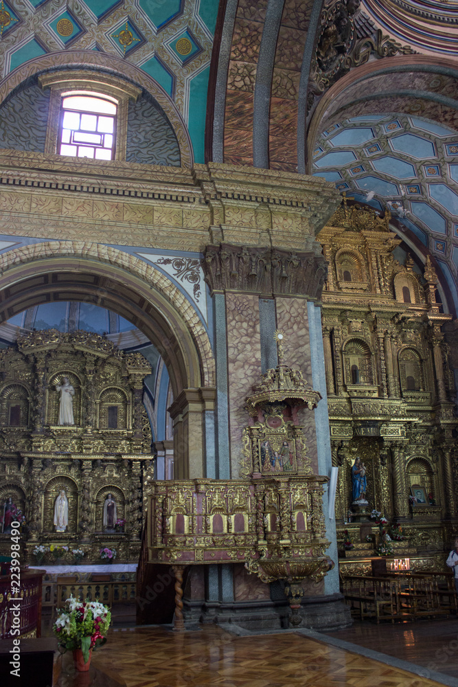 famous unesco church in quito, ecuador