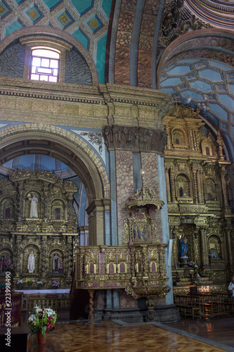 famous unesco church in quito, ecuador