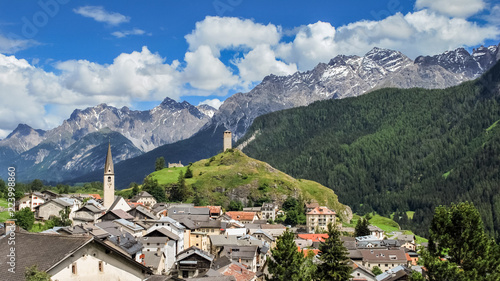 The village of Ardez (Graubunden, Switzerland), a municipality in the district of Inn in eastern Switzerland, located in the Lower Engadin valley © Chris