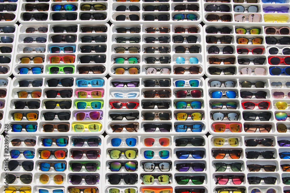 Fototapeta premium A view of colorful sunglasses