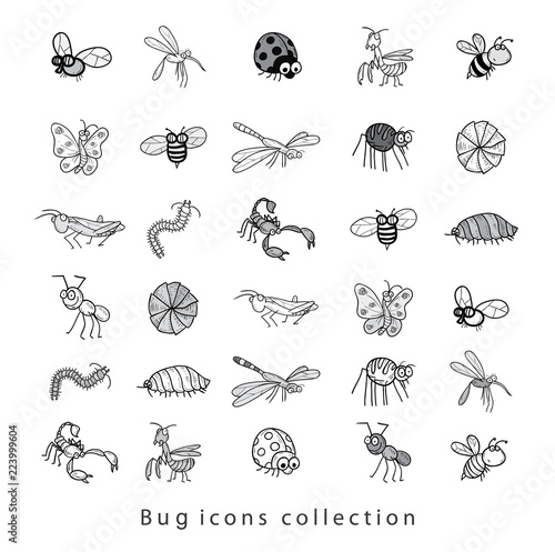 cartoon insect bug icon, vector illustration.	