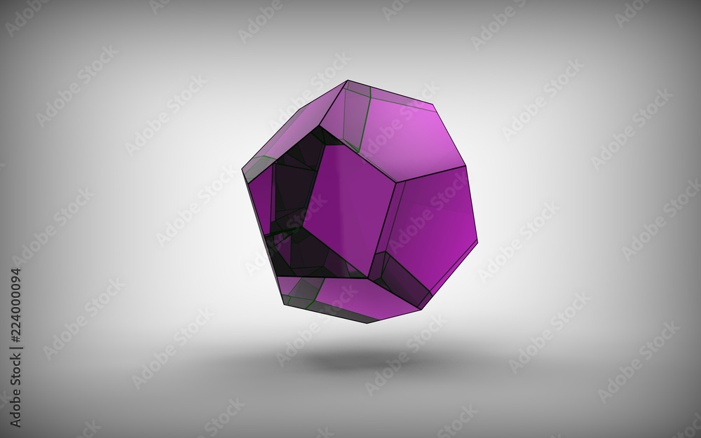 Φωτογραφία 3d illustration of dodecahedron isolated on white