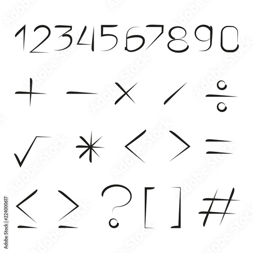 number and math symbols
