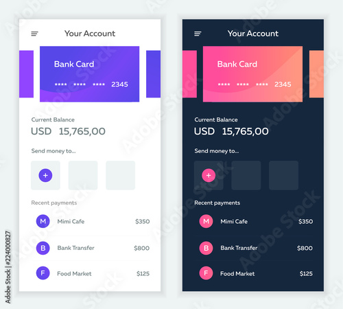 Money transaction, business, mobile banking and mobile payment application. Vector illustration. EPS 10