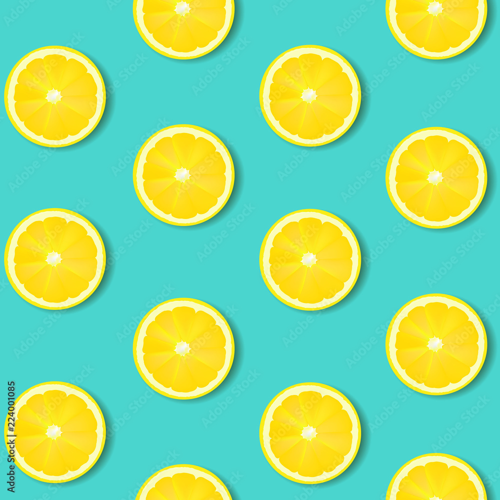 Lemon Isolated Mint Background