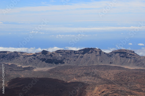 The view from volcano with Teide National park of Tenerife  Canary Islands  Spain