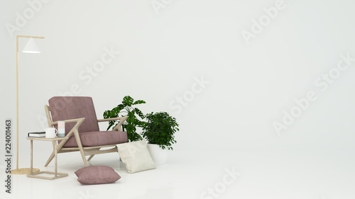 Relax space white background -3D Rendering