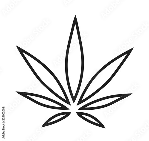 Cannabis Sign. Vector Leaf.