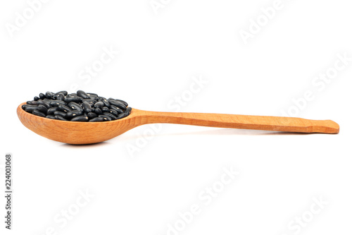 Black beans in spoon