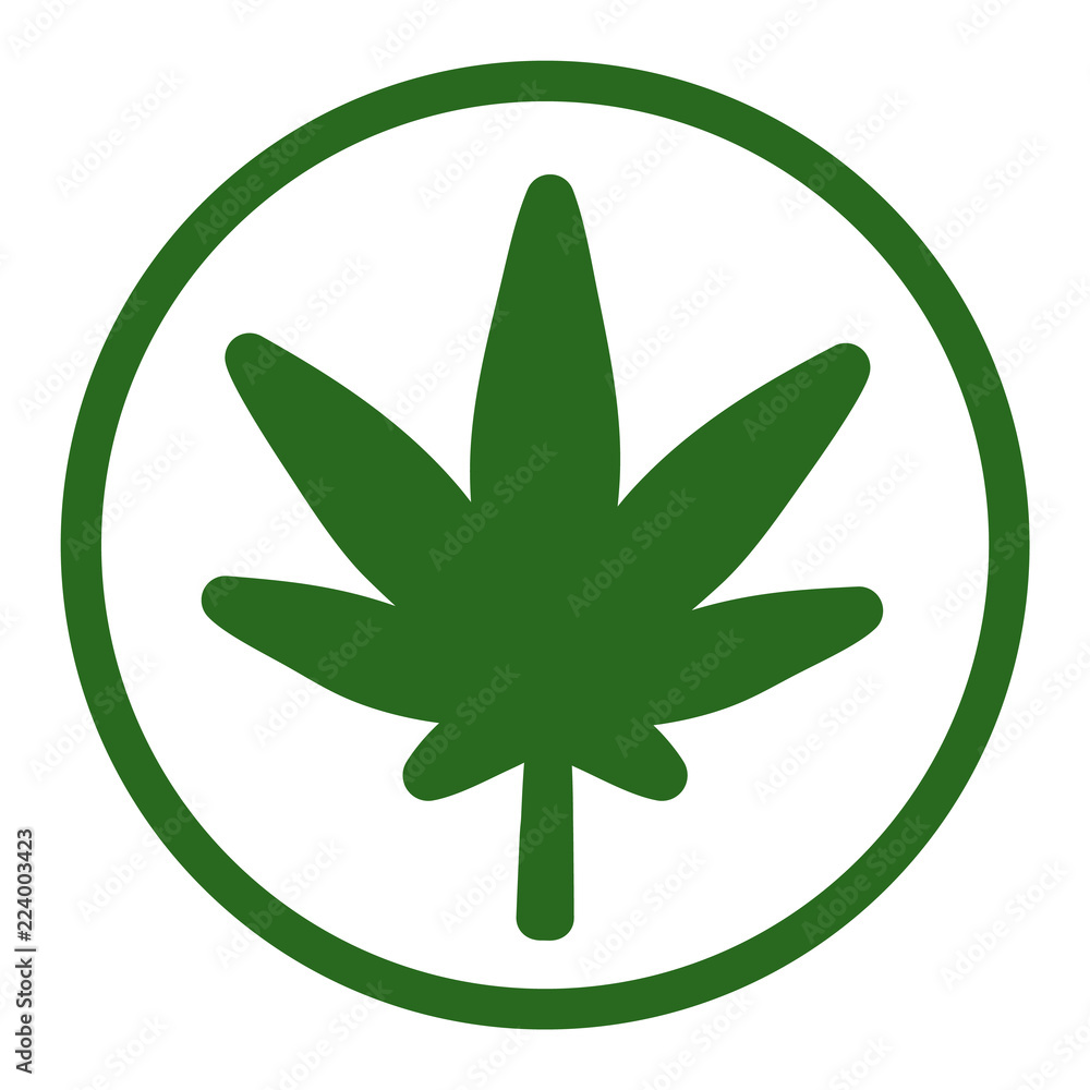 Cannabis Sign. Vector Leaf.