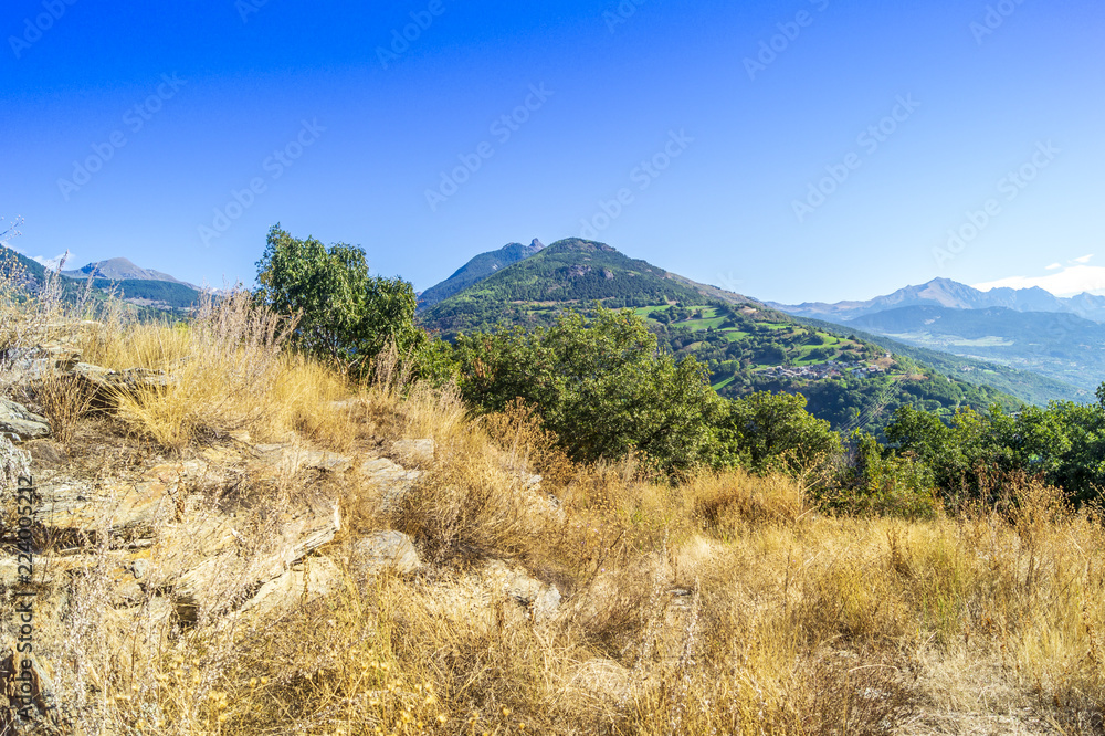 Landscape, mountain panorama, last days of summer