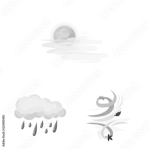 Isolated object of weather and climate icon. Set of weather and cloud stock symbol for web.