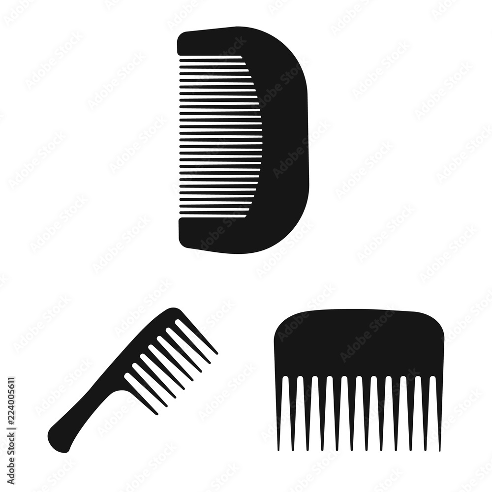 Isolated object of brush and hair sign. Collection of brush and hairbrush vector icon for stock. Isolated object of brush and hair sign. Collection of brush and hairbrush vector icon for stock.