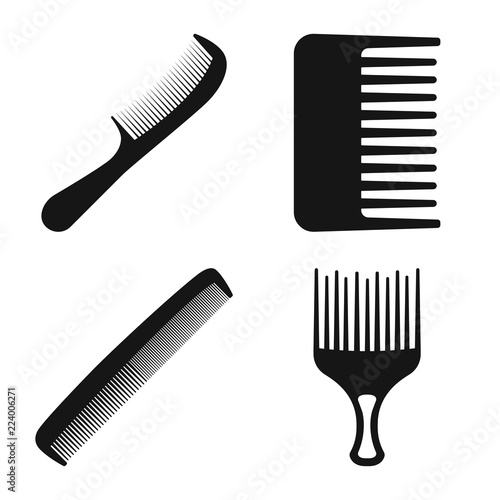 Vector design of brush and hair icon. Collection of brush and hairbrush vector icon for stock.