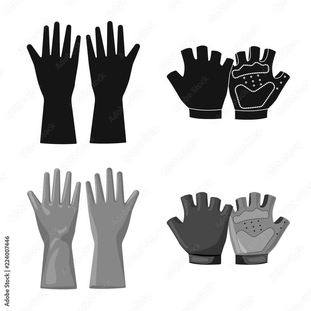Vector design of glove and winter icon. Set of glove and equipment stock vector illustration. Vector design of glove and winter icon. Set of glove and equipment stock vector illustration.