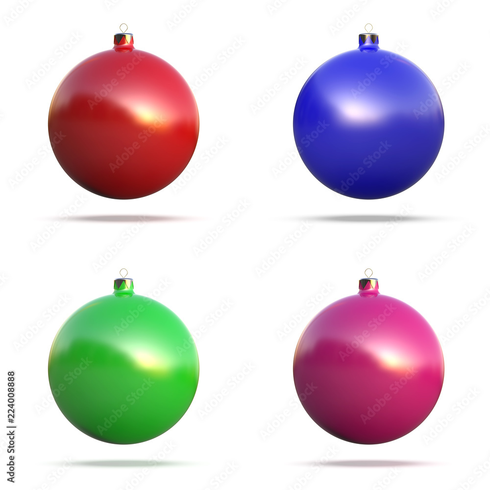 Set of multicolored Christmas balls. 3D illustration Set of multicolored Christmas balls. 3D illustration