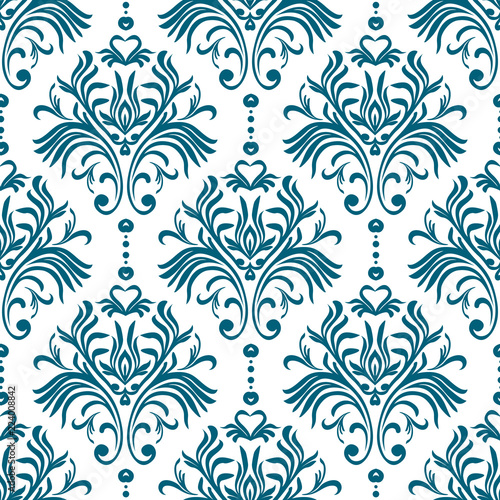 Vector damask seamless pattern background. Elegant luxury texture for wallpapers, backgrounds and page fill. © Irina