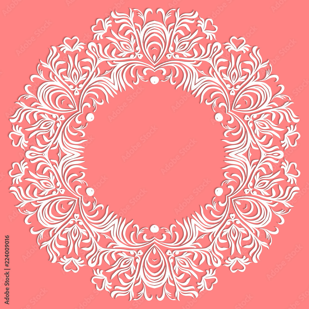 Paper lace doily, decorative snowflake, mandala, round ornament, vector eps 8 Paper lace doily, decorative snowflake, mandala, round ornament, vector eps 8