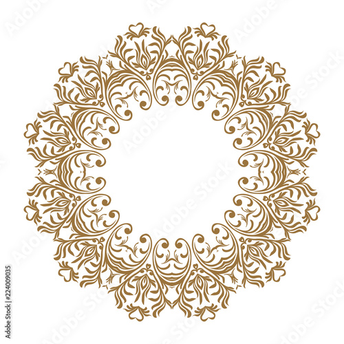 Vector decorative line art frames for design template. Elegant element for design, place for text. Golden outline floral border. Lace illustration for invitations and greeting cards