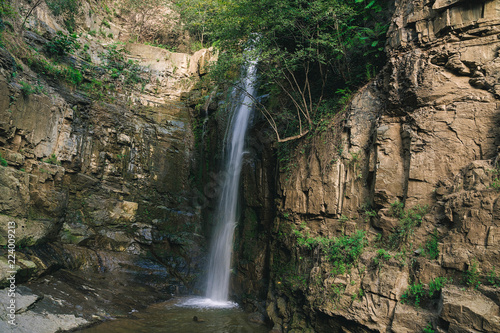 Legvtakhevi waterfall in the gorge in Tbilisi