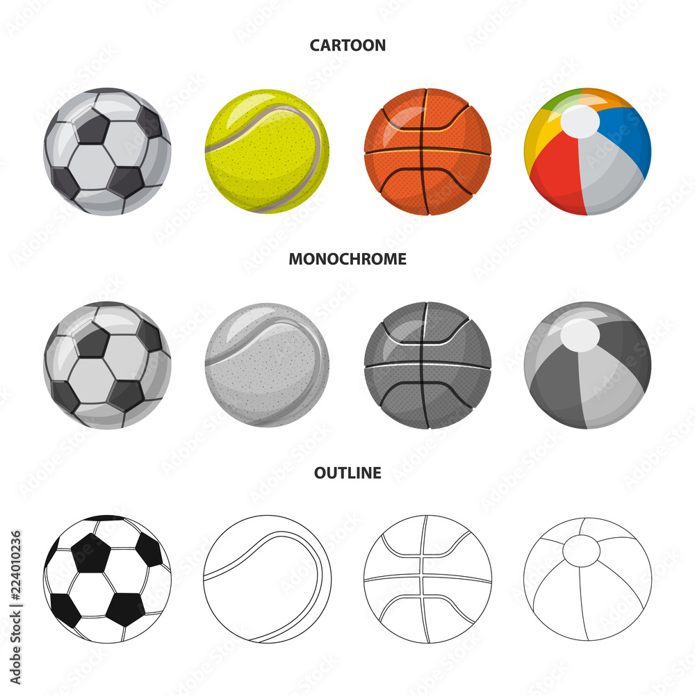 Vector illustration of sport and ball logo. Set of sport and athletic vector icon for stock.