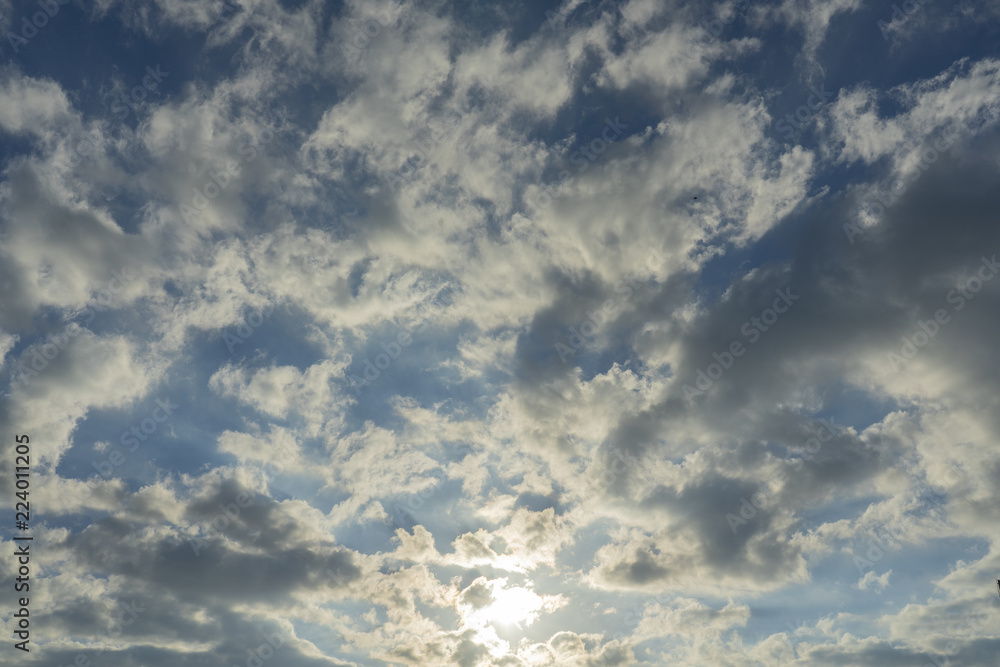 Fototapeta premium Sun rise and beautiful orange clouds.