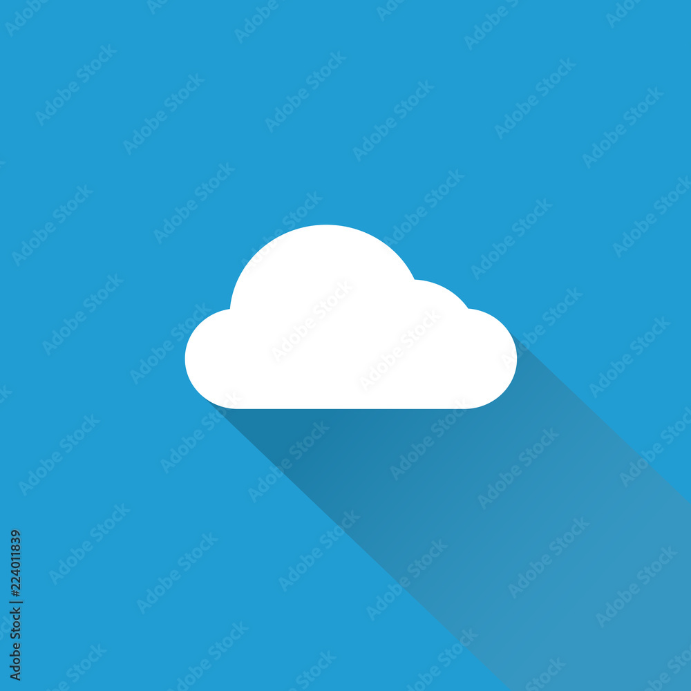 Illustration of a white cloud with shadow on a blue backgroud Illustration of a white cloud with shadow on a blue backgroud
