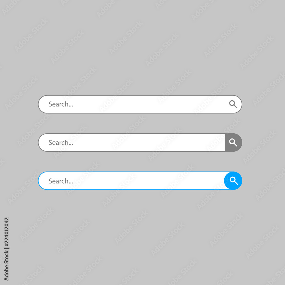 3 styles of search bar illustration. search bar vector 3 styles of search bar illustration. search bar vector