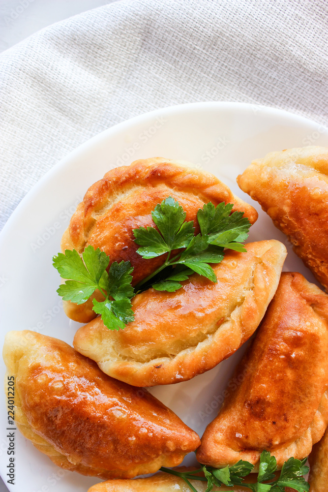 Fried dumplings with stuffing. Fried dumplings with stuffing.