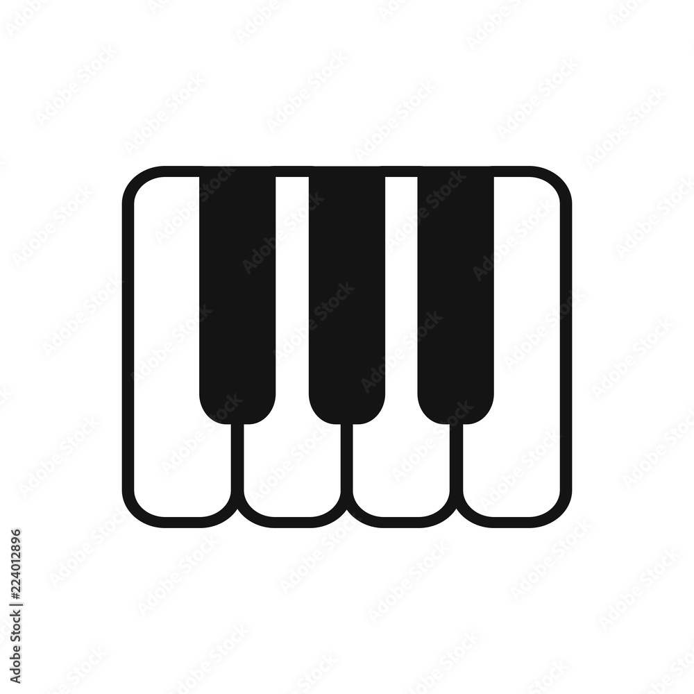 Musical instrument piano keyboard classic music note key icon – stock  vector Stock Vector | Adobe Stock