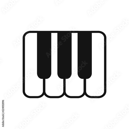 Musical instrument piano keyboard classic music note key icon – stock vector