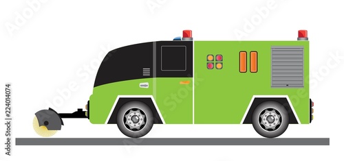 Street Sweeper Truck Vector