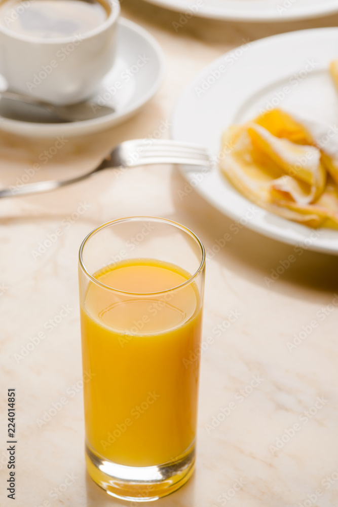 Juice and pancakes Juice and pancakes