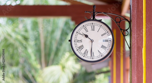Train station clock,the vintage city clock
