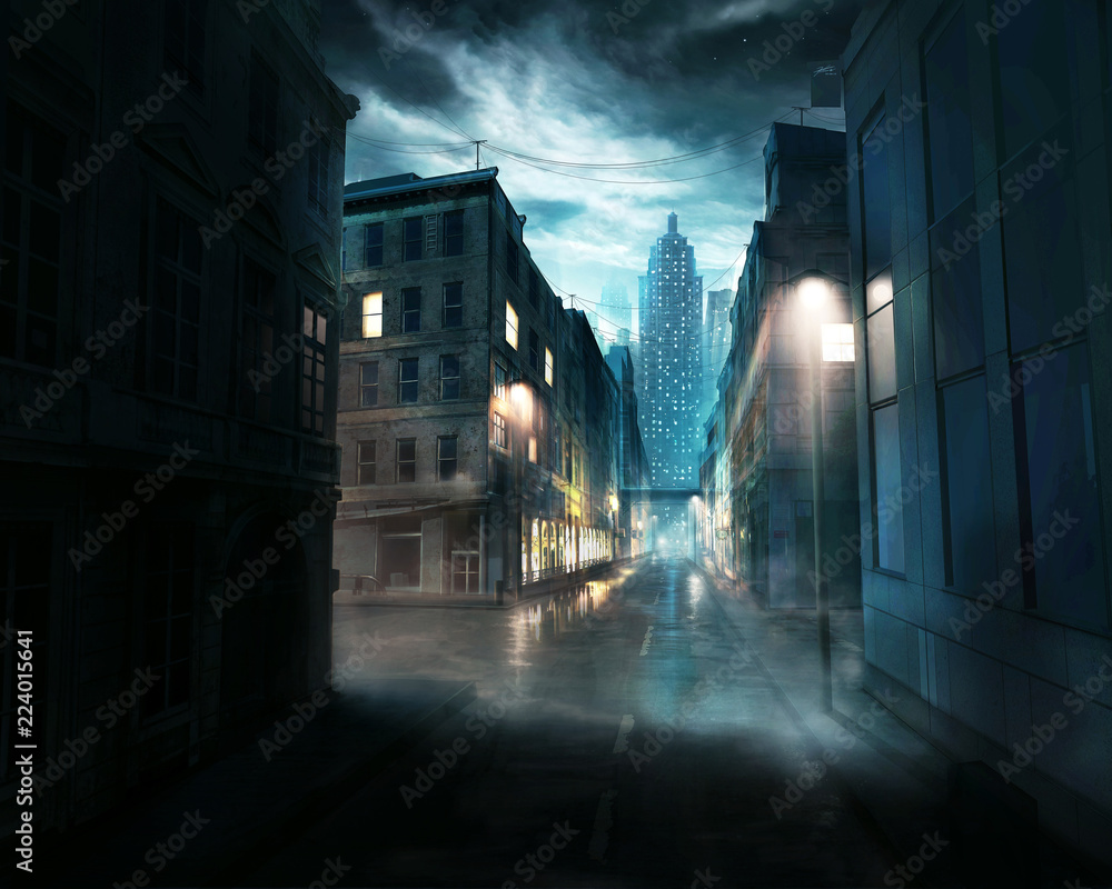Dark City Stock Illustration Adobe Stock