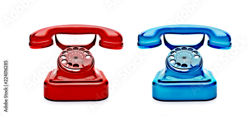 Rotes und Blaues Telefon