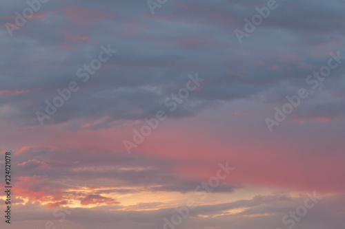 Mystical sunset background in pink and purple tones