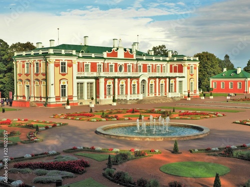 Kadriorg Palace with a fountain and gardens, Tallinn, Estonia