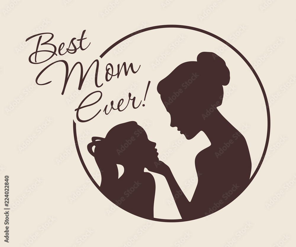Best Mom Ever card Stock Vector by ©Aliasching 58890369