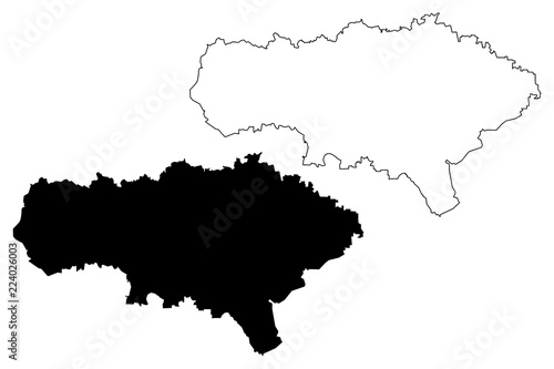 Saratov Oblast (Russia, Subjects of the Russian Federation, Oblasts of Russia) map vector illustration, scribble sketch Saratov Oblast map