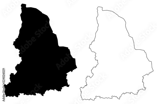 Sverdlovsk Oblast (Russia, Subjects of the Russian Federation, Oblasts of Russia) map vector illustration, scribble sketch Sverdlovsk Oblast map