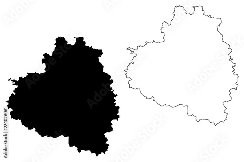 Tula Oblast (Russia, Subjects of the Russian Federation, Oblasts of Russia) map vector illustration, scribble sketch Tula Oblast map