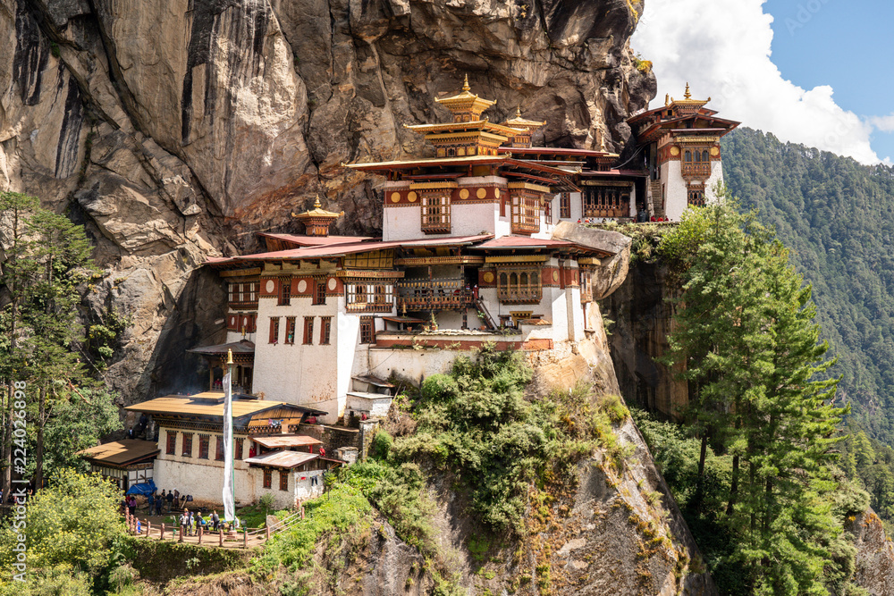 Εκτύπωση καμβά View of Taktsang Monastery or The Tiger's Nest Monastery in Paro Bhutan