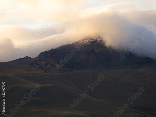Ecuador, volcano at sunrise