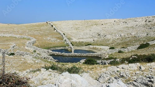 Diviska pond in mountain, island Krk, Croatia photo