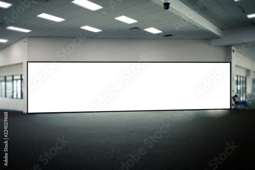 Blank Poster display promotion airport terminal.Promotion and Tourist information message and free tax goods promotion.Banner for Sale and Shopping objects.