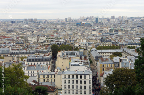 Rooftop skyline of Paris in autumn