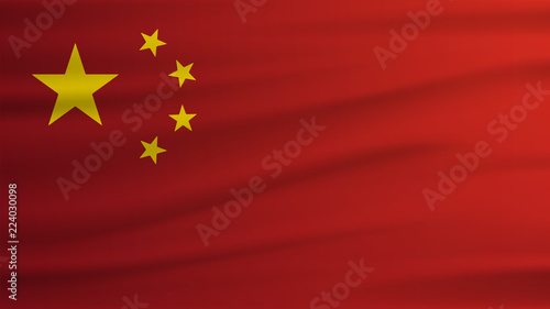 china flag Realistic waving flag. 3d shaded flag texture. 