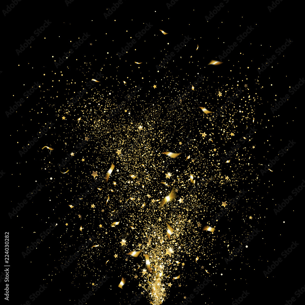 Festive Gold Confetti Stock Vector | Adobe Stock