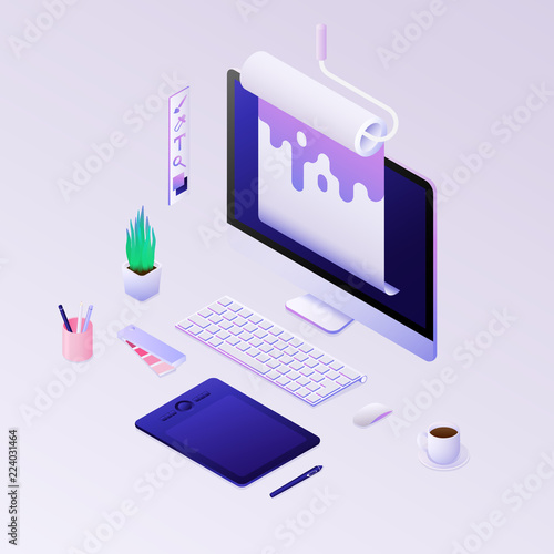 Concepts for web design development, design studio. Vector illustration